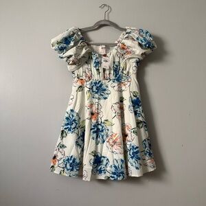 NWT Abercrombie & Fitch Size 13/14 Floral Ruched Puff Sleeve Dress